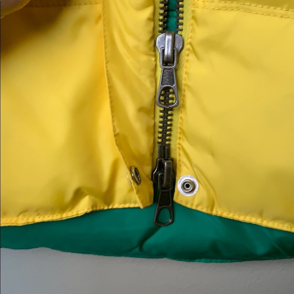 NEW Lucky Brand Down Quilted Puffer Yellow Vest L Zip unisex - Picture 8 of 15